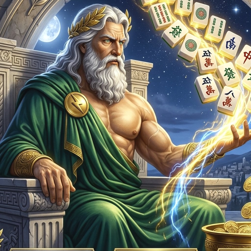 Giao diện chính của trò chơi Gates of Olympus trên SUNWIN với các trụ quay và biểu tượng thần Zeus